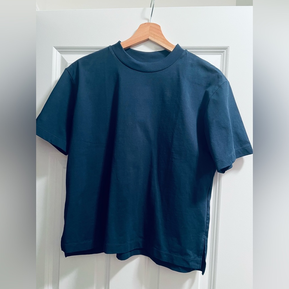 Gorgeous Airism Uniqlo Boxy Crewneck Tee - Deep Navy
